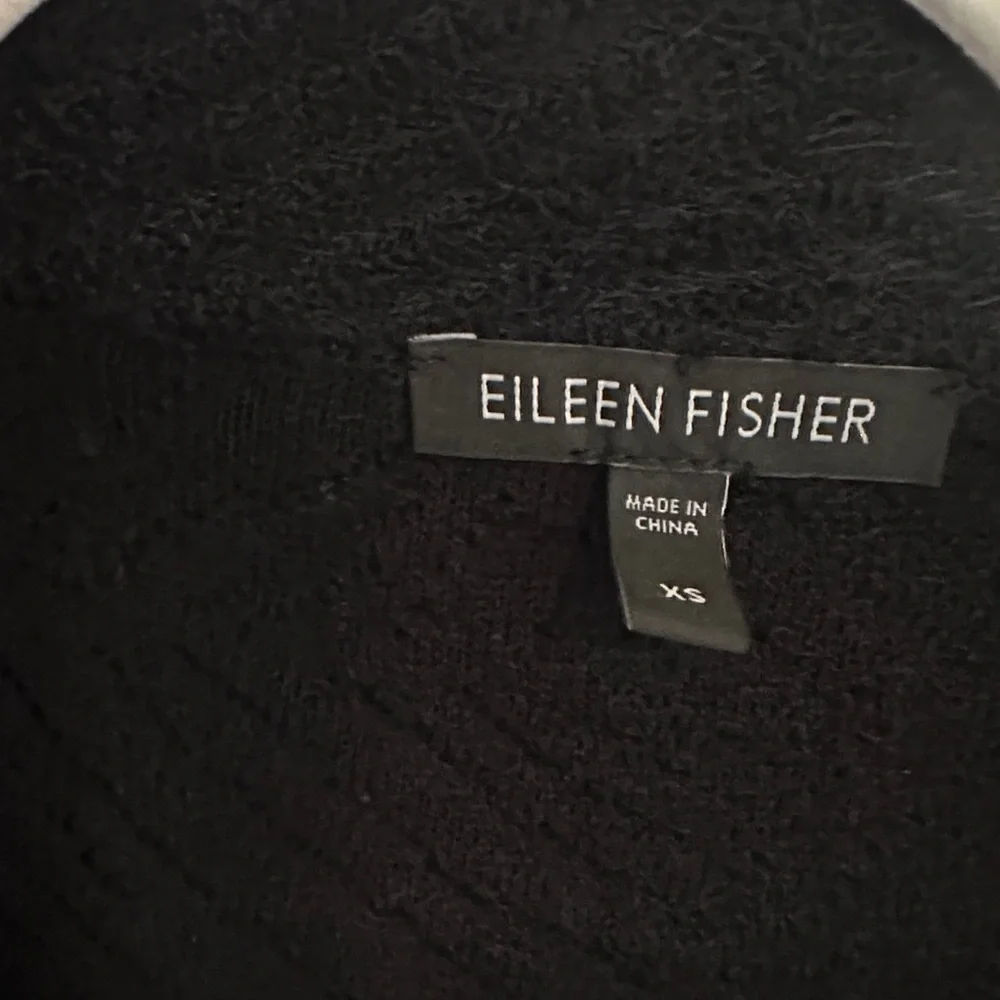 NWT Eileen Fisher Black Mohair Zip-Up Sweater • Size XS • Orig. $220 - Picture 6 of 9